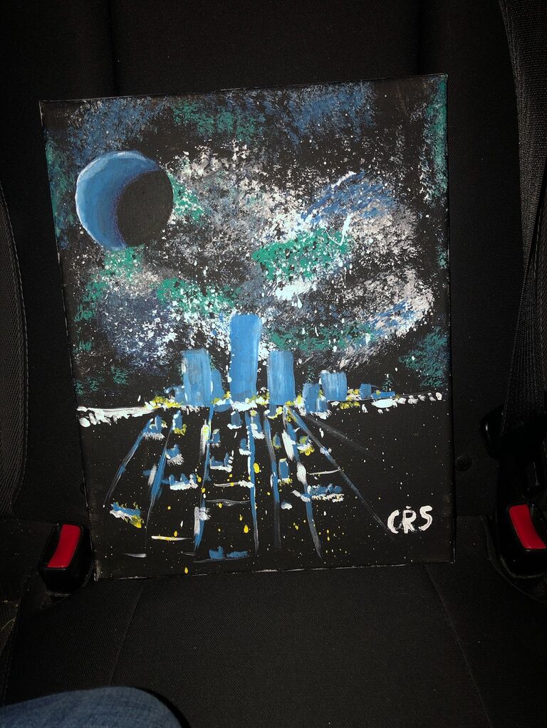 Sherm's painting from our first double date.