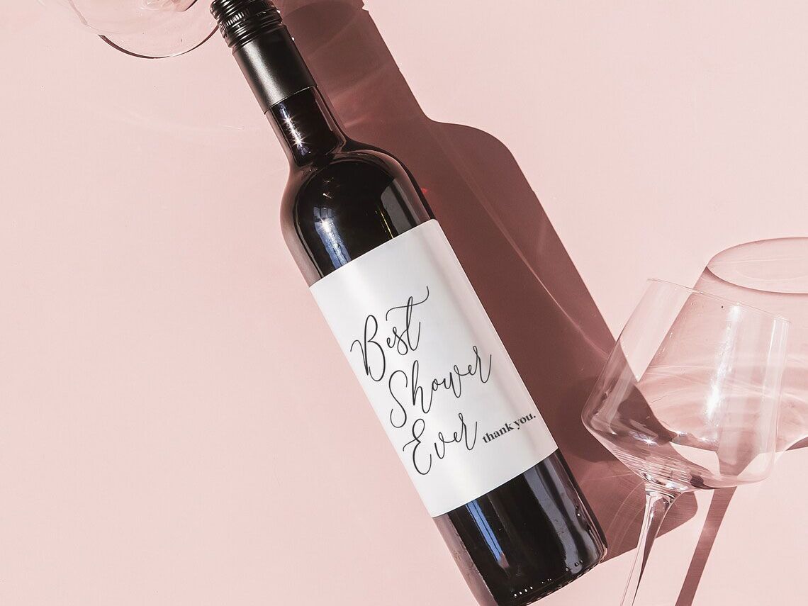 Wine with Best Shower Ever label good gift for wedding shower host