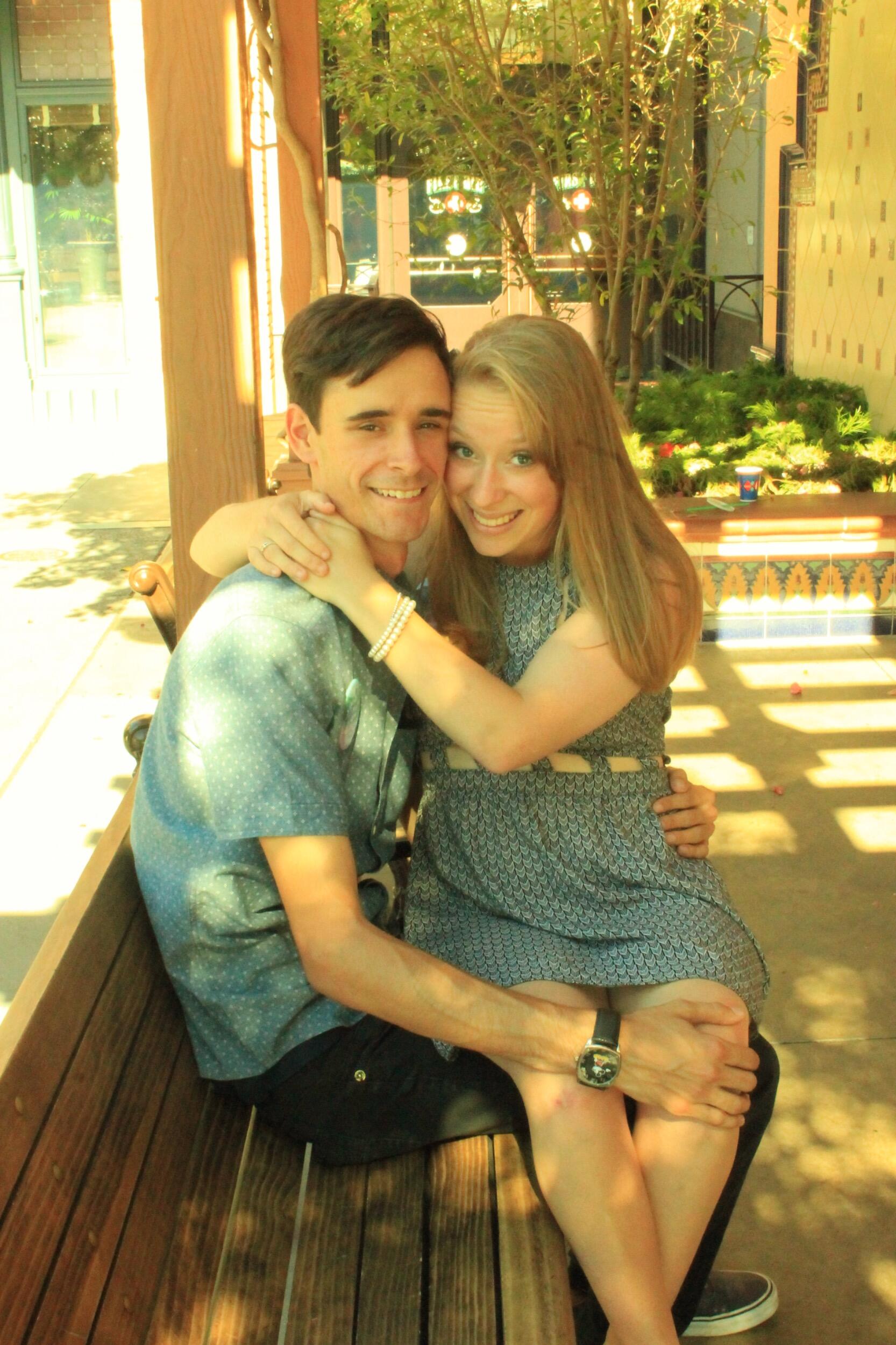 Our first anniversary! We dressed up, of course went to the parks, Erin took tons more photos of us, and ended the evening with dinner at Orange Hill Restaurant overlooking all of SoCal.  