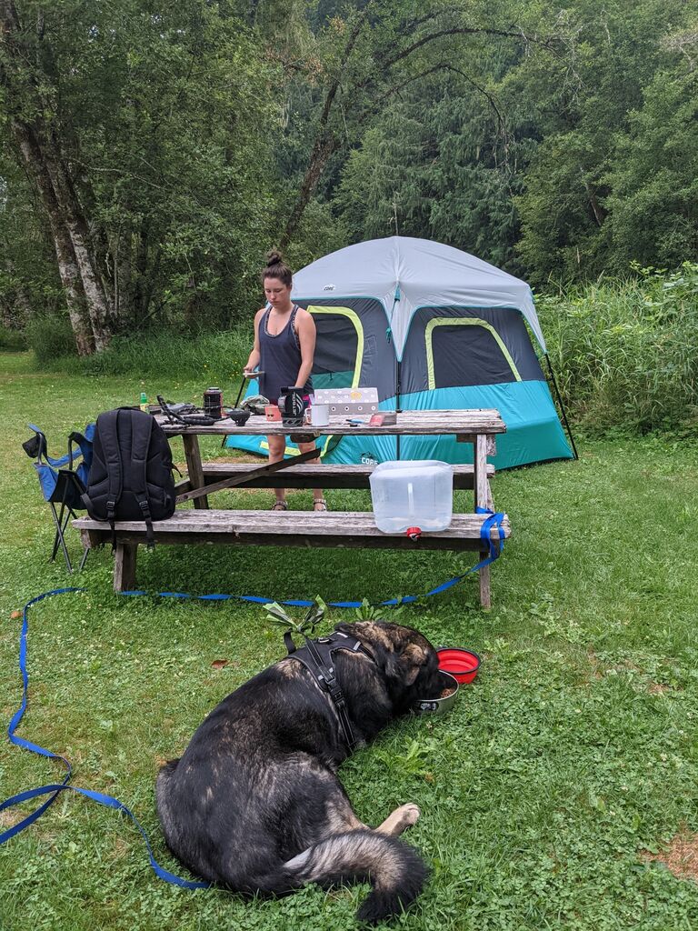 First (failed) camping trip! This is where we learn we can handle stress pretty well together.