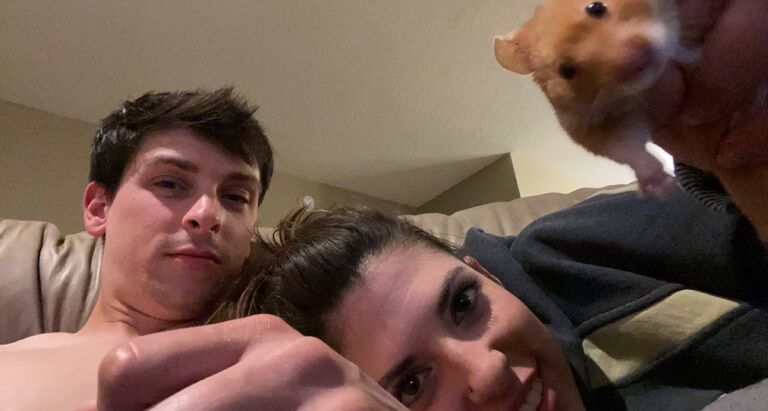 Hannah wanted a dog, so we settled for something more economical for grad students and got a hamster instead. His name was Woody.  