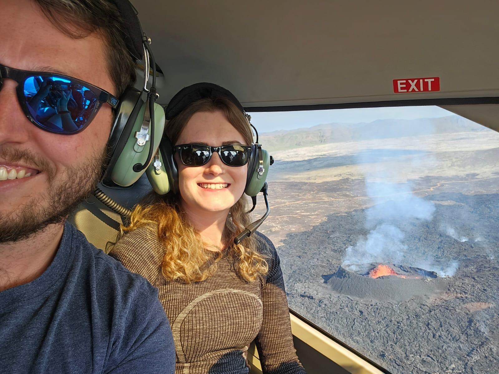 We've gotten to go on some super neat adventures together like a helicopter ride over an active volcano in Iceland!