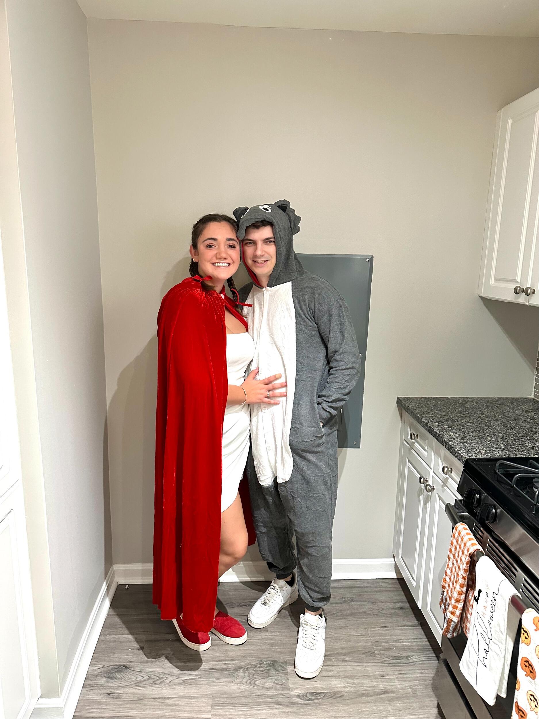 Marissa and David spent their first Halloween together as Little Red Riding Hood and her Big Bad Wolf. 