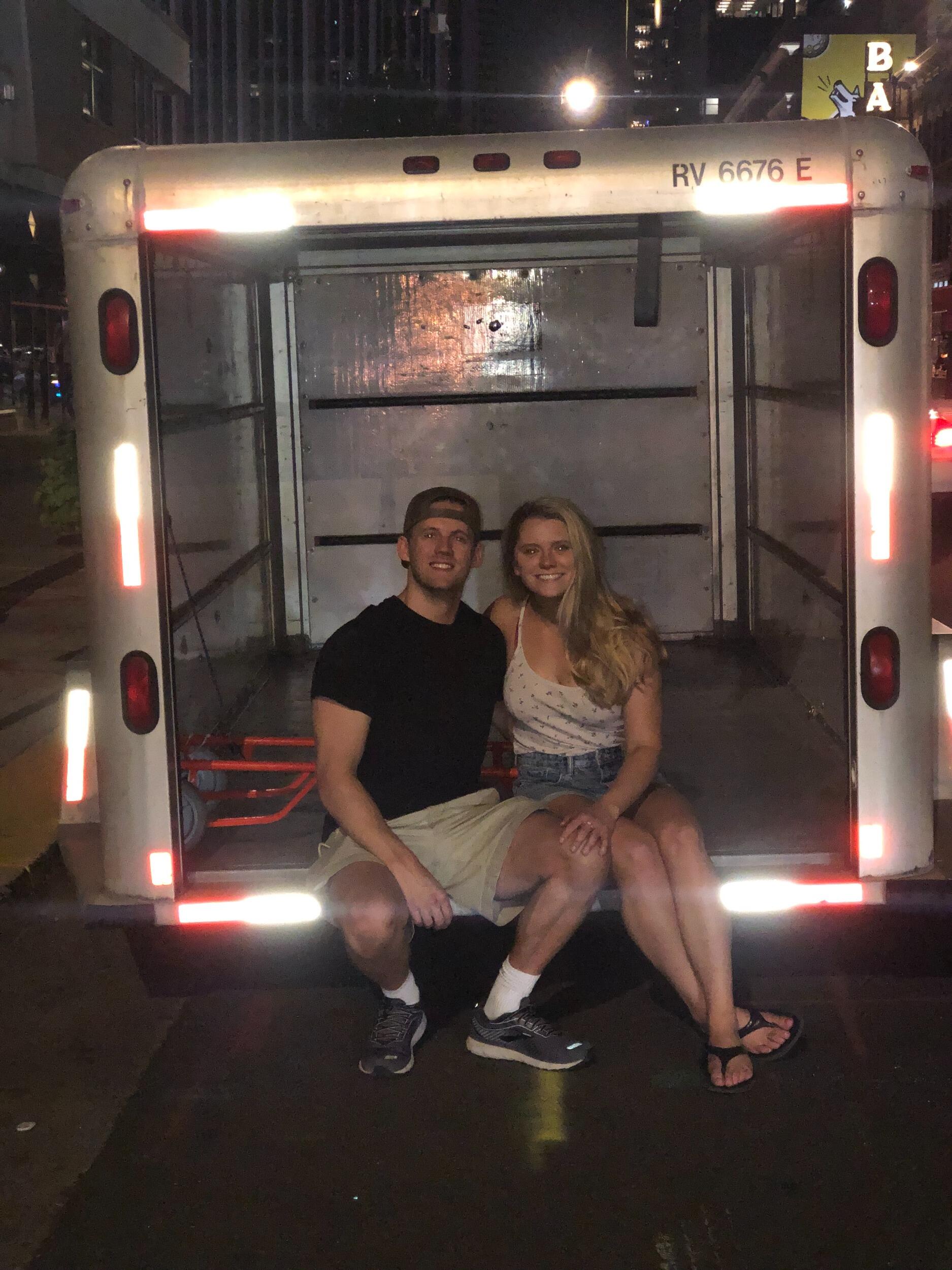 It was! Alec and Maddy overfilled a U-Haul trailer and drove west.