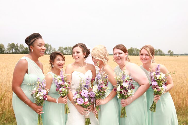 david's bridal mint bridesmaid dress