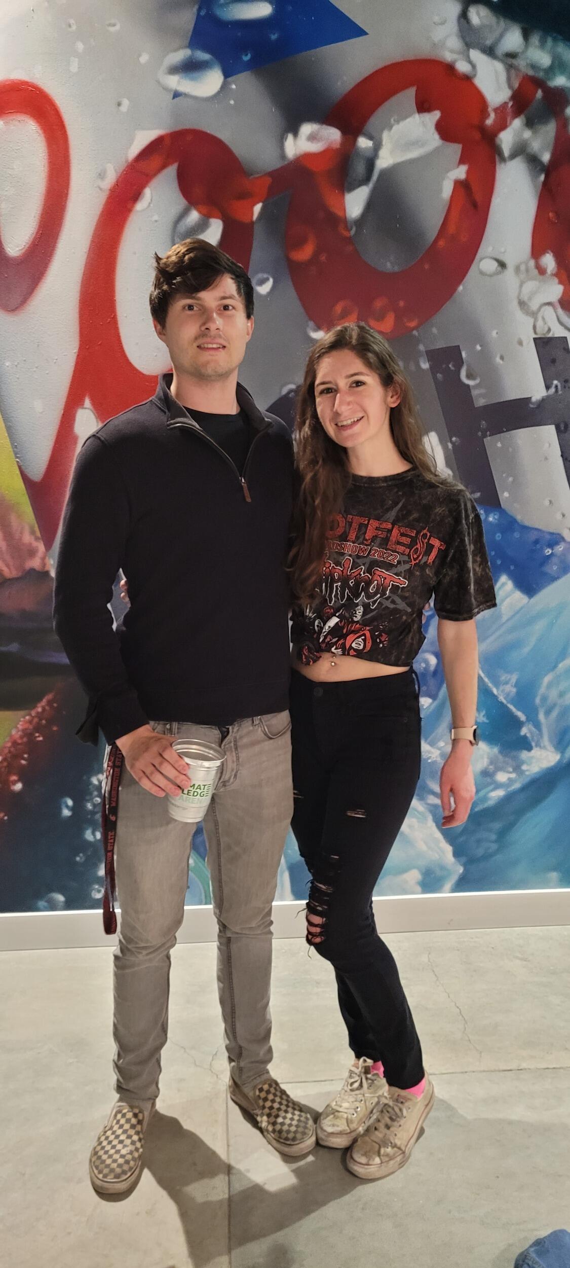 Jake and Amanda had tickets to a different concert this night, but when they saw $17 pit tickets for Slipknot, their minds were made up. 
