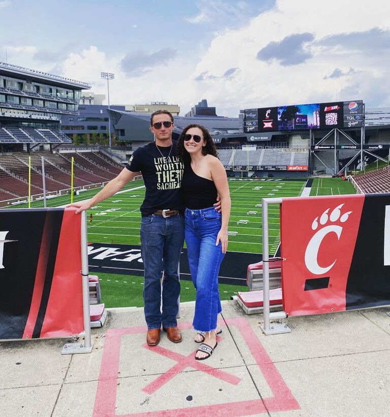 His first time meeting my parents in my hometown of Cincinnati.