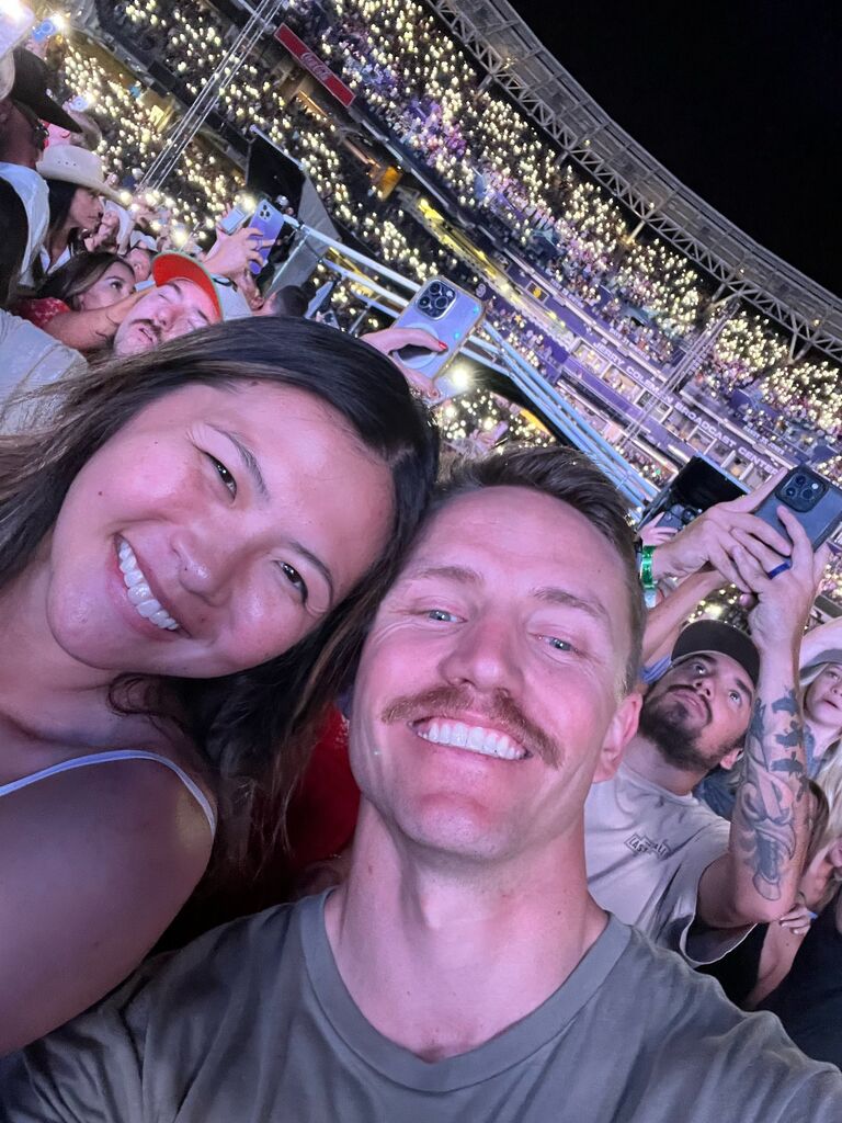 Tyler surprised me for my birthday with tickets to Morgan Wallen, which would become my first country concert