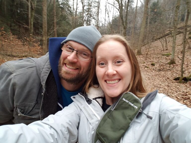 Our first trip together! Rented a cabin in Hocking Hills.