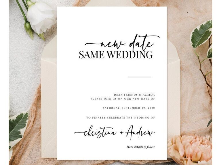 Change the Date Cards + Tips for Announcing Your Wedding Postponement