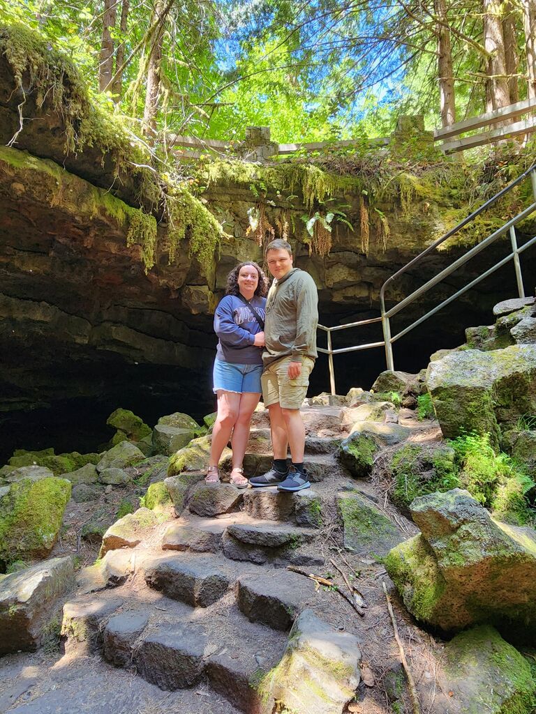 Exploring the Ape Cave just outside of Morgan's hometown
