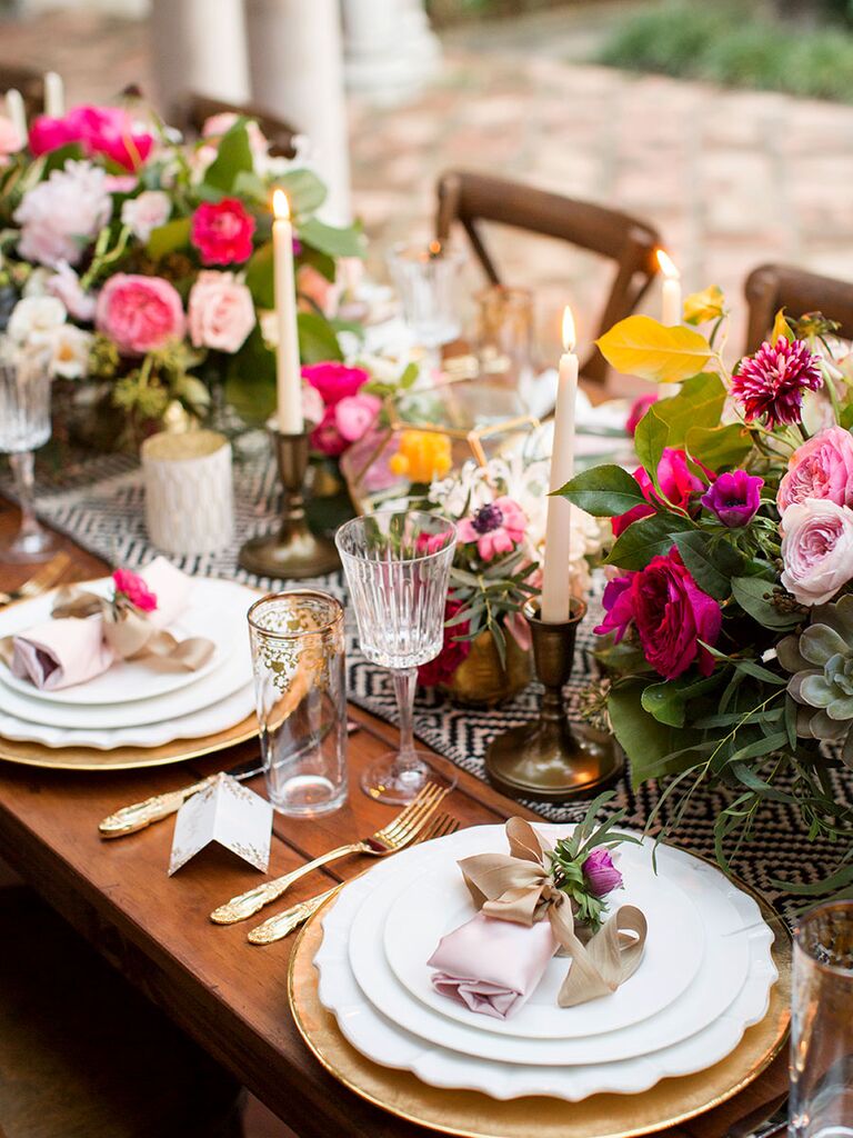 wedding table arrangements with candles