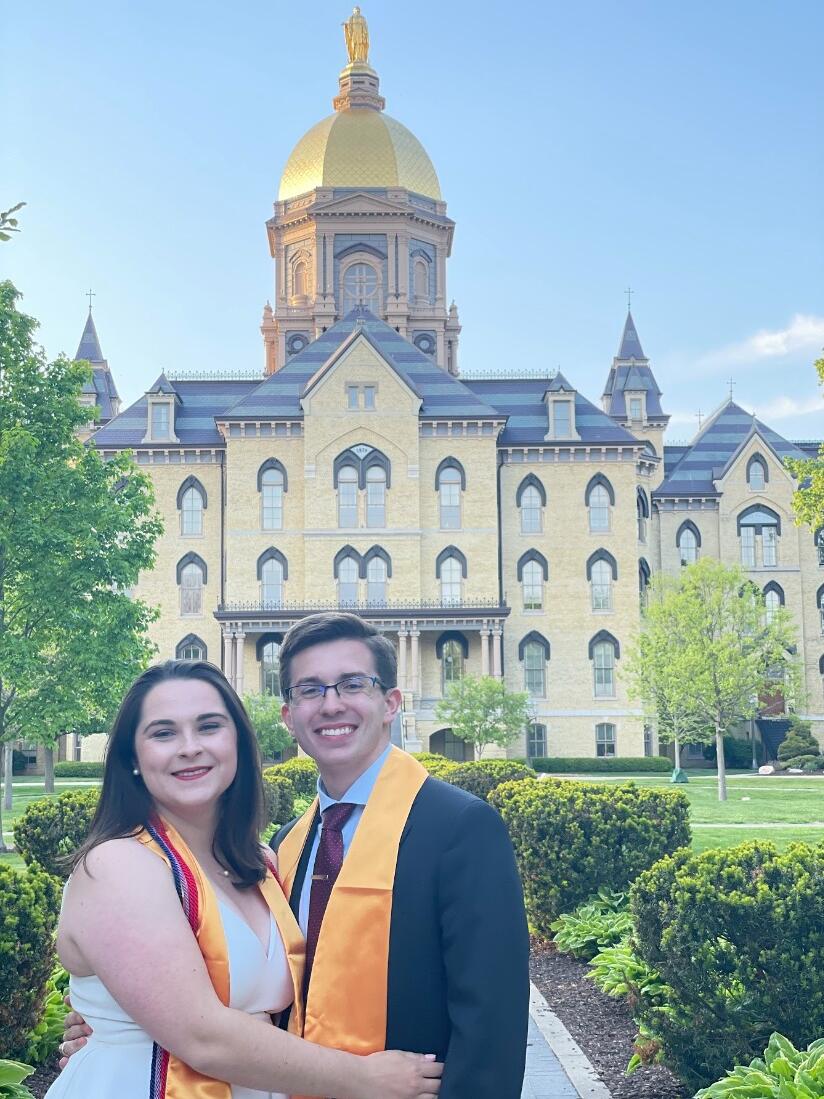 We both graduated from Notre Dame on May 23, 2021!