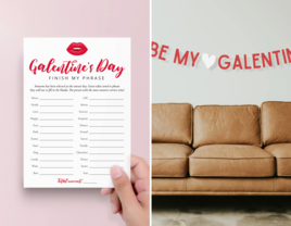 Galentine's day party ideas including printable games and banner