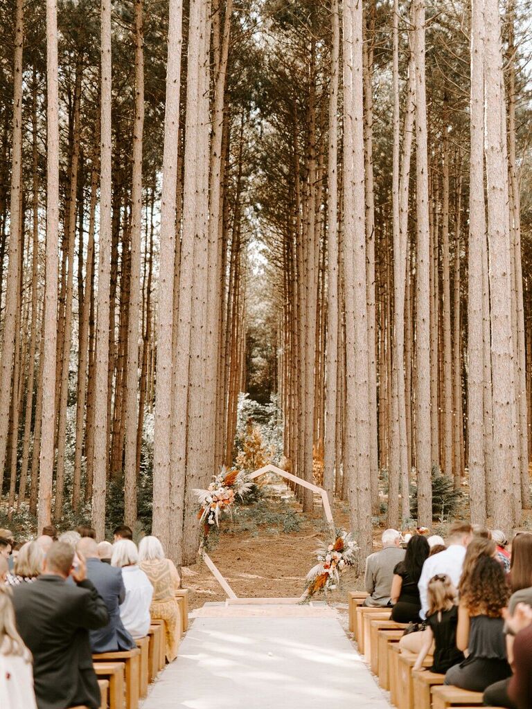 outdoor wedding venues pinewoods forest