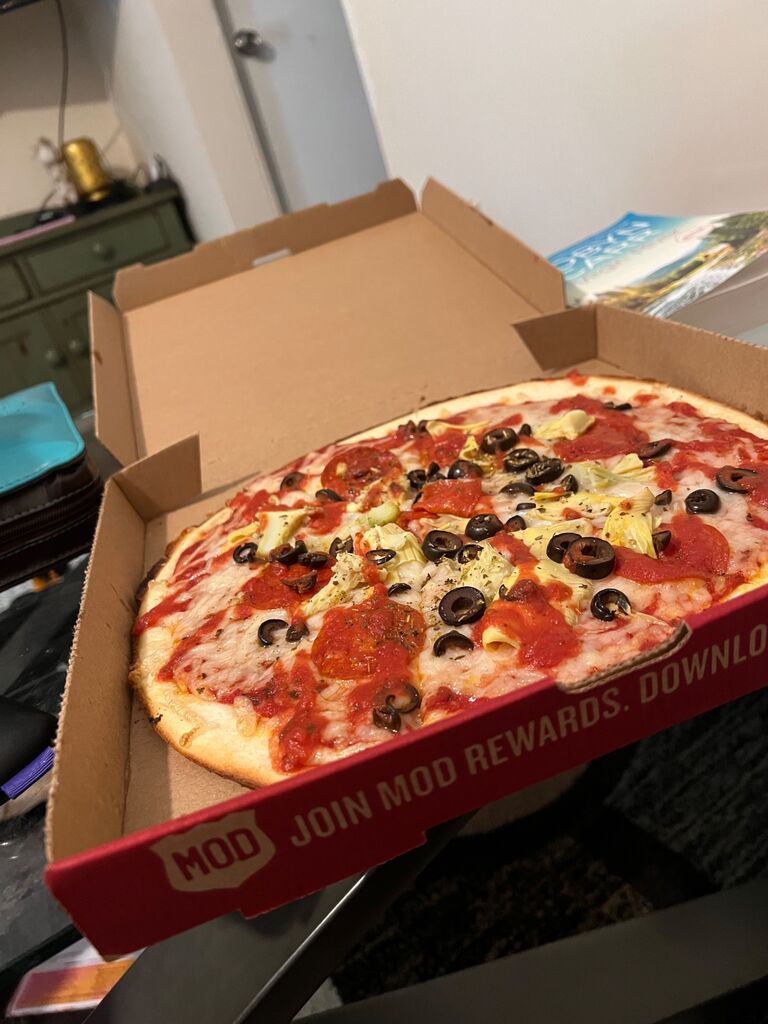 My FIRST free pizza... perks of dating the manager