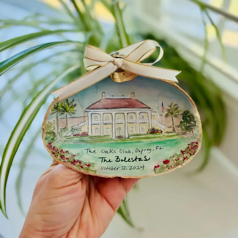 Customized Christmas Shell Ornament, wedding gifts under $100