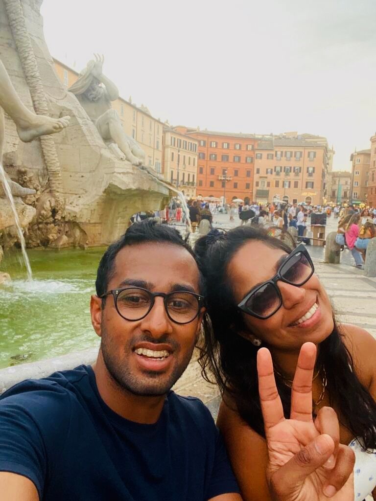 @Trevi Fountain, Rome. 
Our first (of hopefully many!) trips to Rome. We ate our weight in pasta and pizza and are still dreaming of the gelato. 