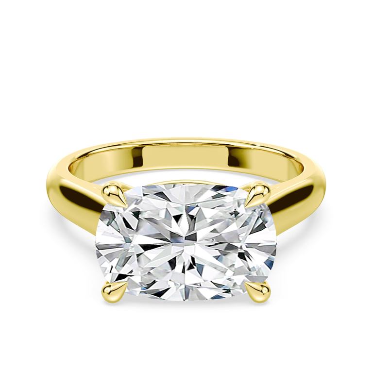 Plum Diamonds east-west cathedral engagement ring