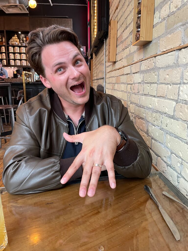 Joanna gives Nolan an engagement ring at one of our favourite spots, the Amsterdam Tea Room! 