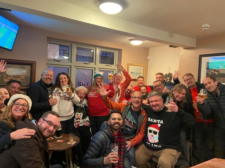 Family and Friends gathered for Nathans second 12 pubs of Christmas.