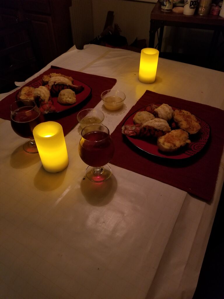A date night staple is making delicious food together. Some of our favorites meals has been beef wellington, cordon bleu, butterflied lobster tail, and roasted quail. 

Fun Fact: Kyle thinks the way Kara cooks hamburgers is blasphemous. Who the heck bakes them in an oven.