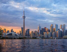 The Toronto Skyline at dusk.