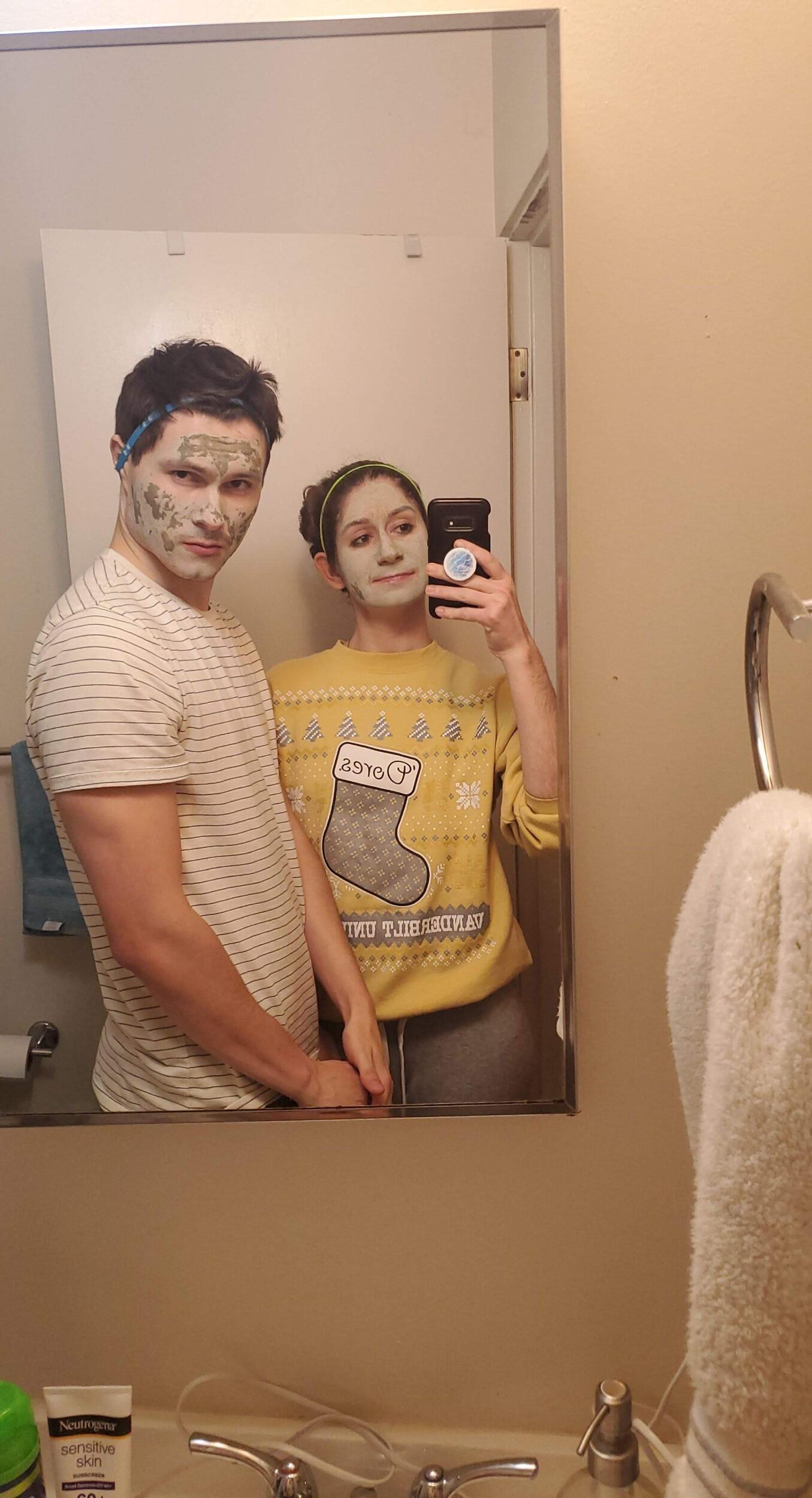 Experimenting with skin care together during lock down