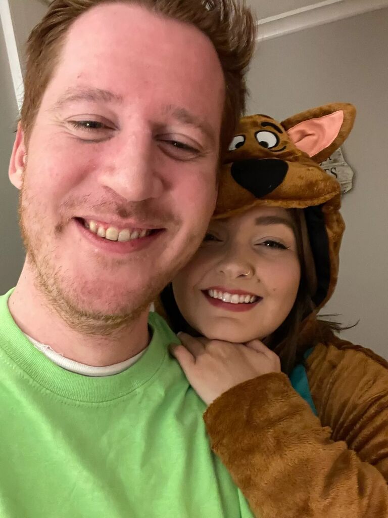 Steve (Shaggy) and Sarah (Scooby) do Halloween together.