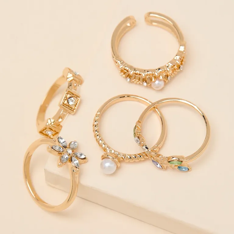 Rhinestone ring set bridesmaid jewelry from Lulus