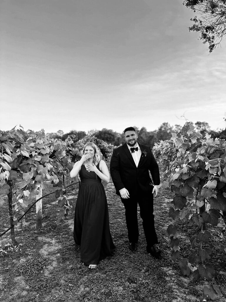 We walked down the aisle together in our best friend’s weddings!