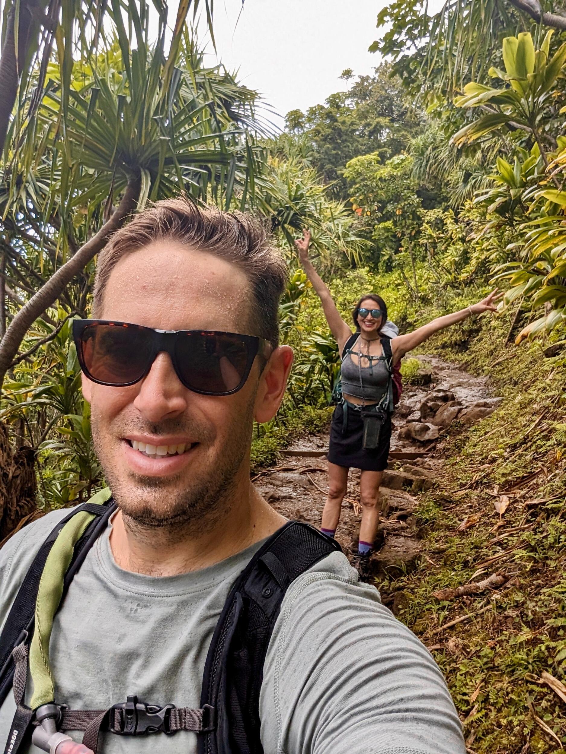 We went to Hawaii for our Honeymoon! A special trip together. Full of hikes, coconuts and good food!