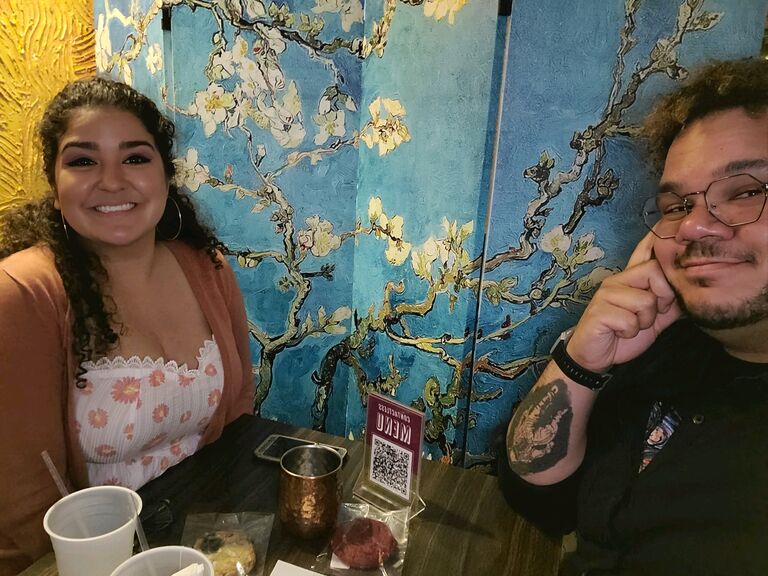 Van Gogh ear cafe, our 4th date.