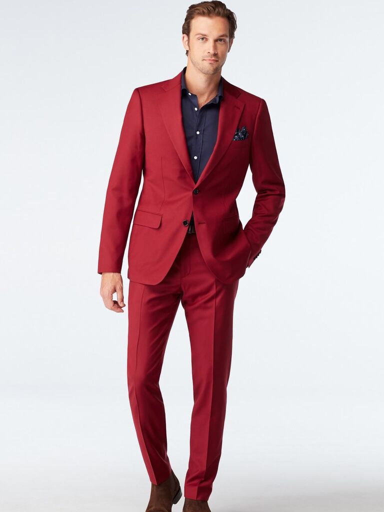 Mens Winter Indochino Hemsworth Red Suit 