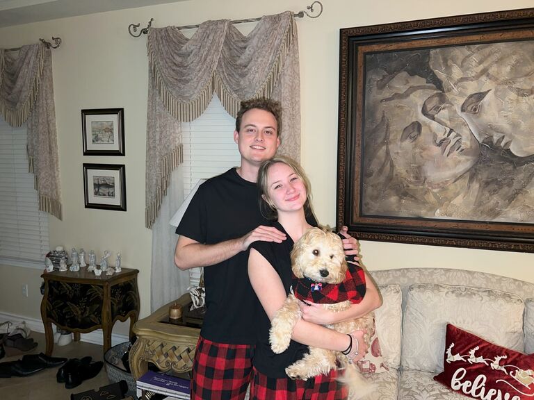 Christmas is a favorite holiday for Steven and Kiley.  This year, they started the tradition of everyone having matching Christmas PJs, including the dogs!