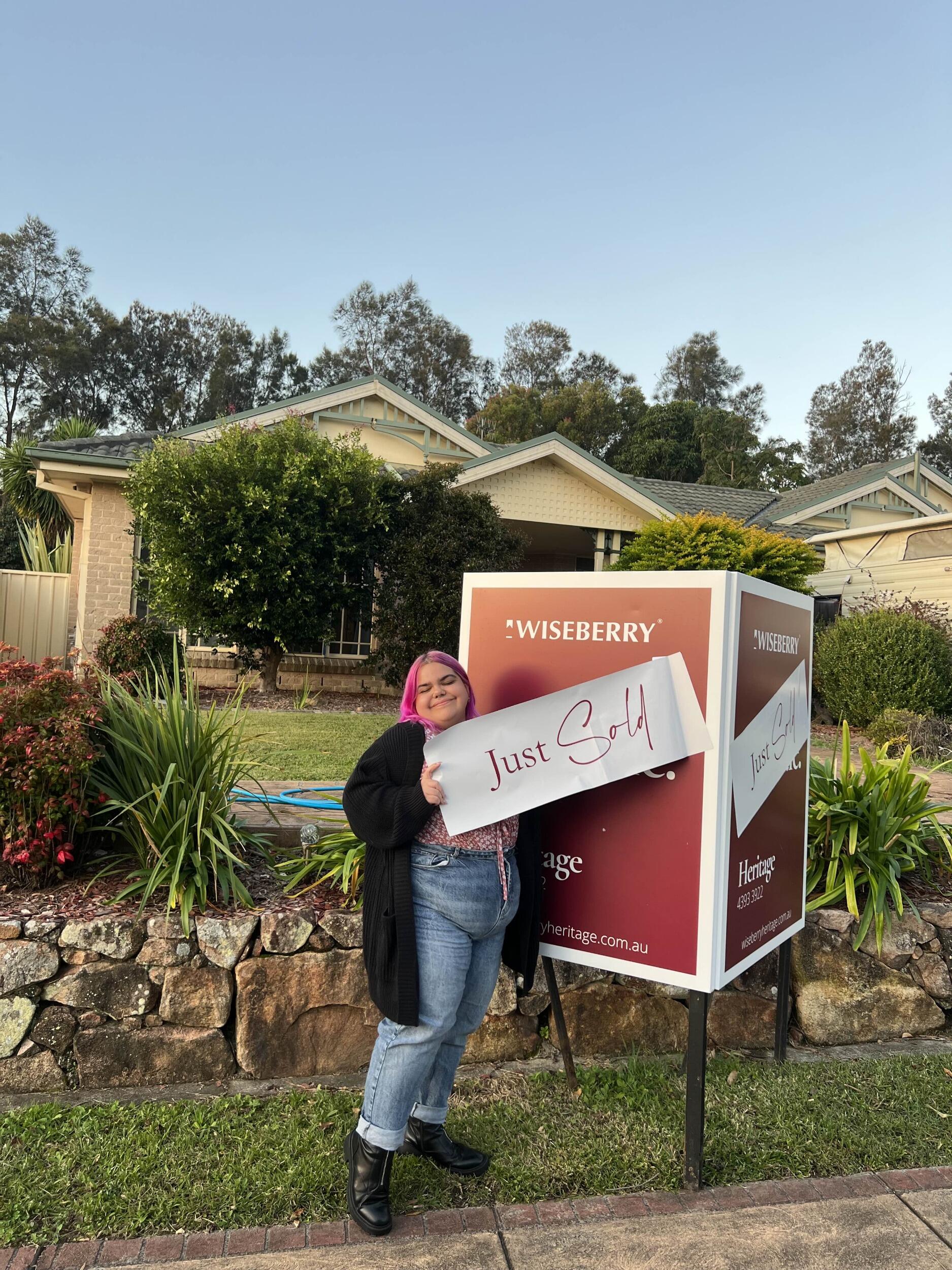 Buying our first house! (Harry was working - no picture of the both of us for this one).