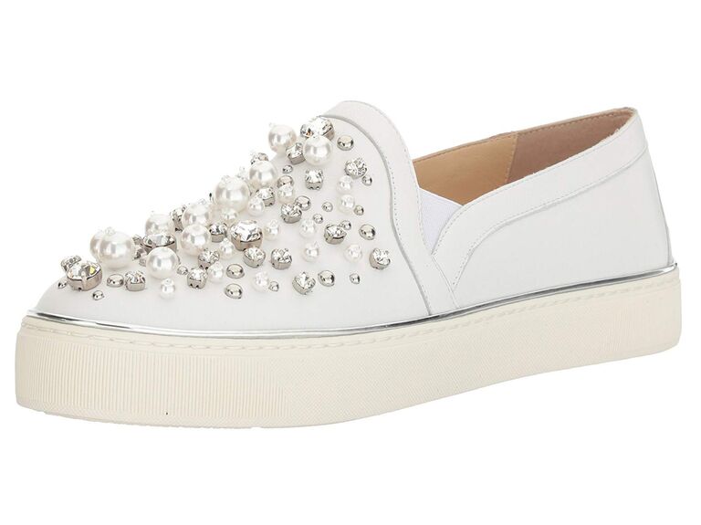 Pearl accent wedding sneakers