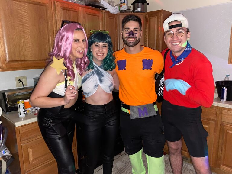 We met at a medical school Halloween party. Katie and her roommate were dressed as Cosmo & Wanda and JP and his roommate as Mermaid Man & Barnacle Boy. 