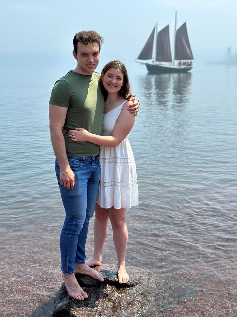 The mother of the bride LOVES to take pictures, so of course we had to take some on our family vacation to the North Shore. The sail boat entered the frame at the exact right moment.