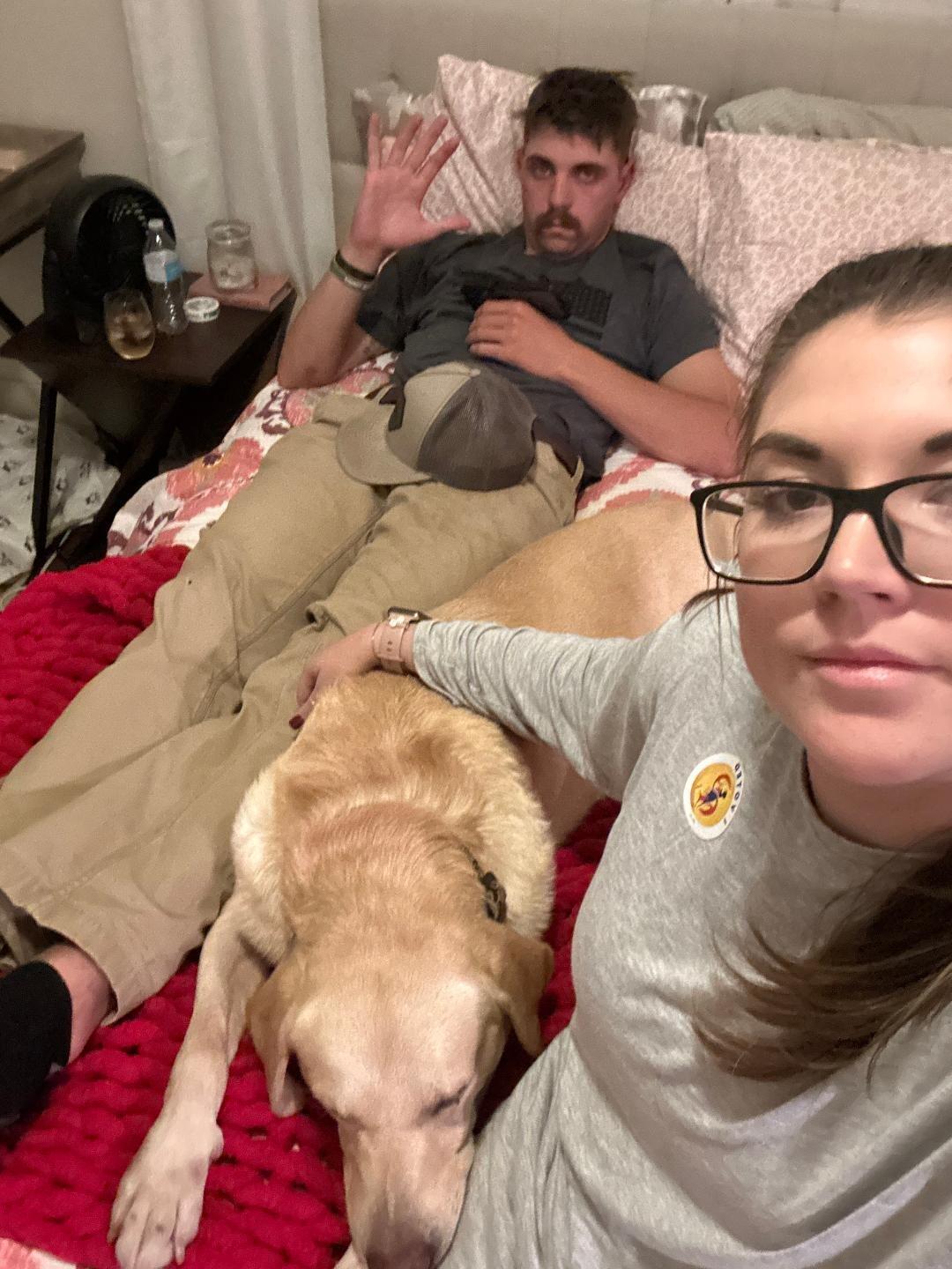 Our first family photo with our sweet Champ. 