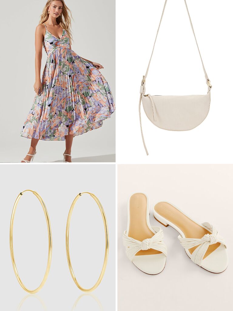 Women's garden engagement photoshoot outfit for spring