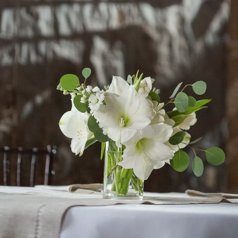 Eucalyptus and Lily Centerpieces