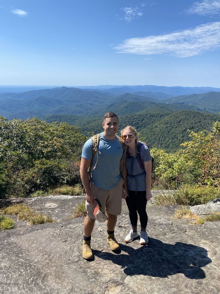 First trip together to the Georgia Mountains! Katie and Caleb got lost down a park road right after leaving the trailhead where this picture was taken.