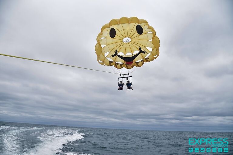 Parasailing on their trip to Myrtle Beach
