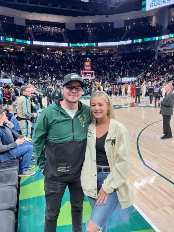 Attended our first Bucks game together! Who knew Sam would enjoy basketball so much?
