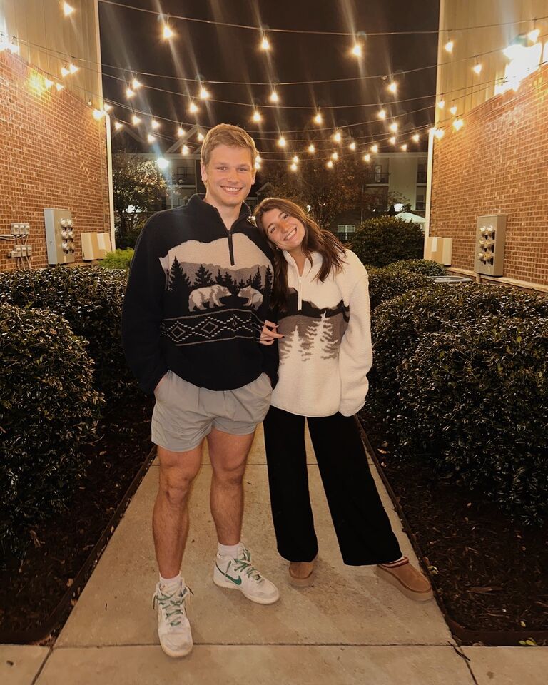 Merr & E on a winter night!! not knowing what was around the corner :) while E was doing sooo much planning!