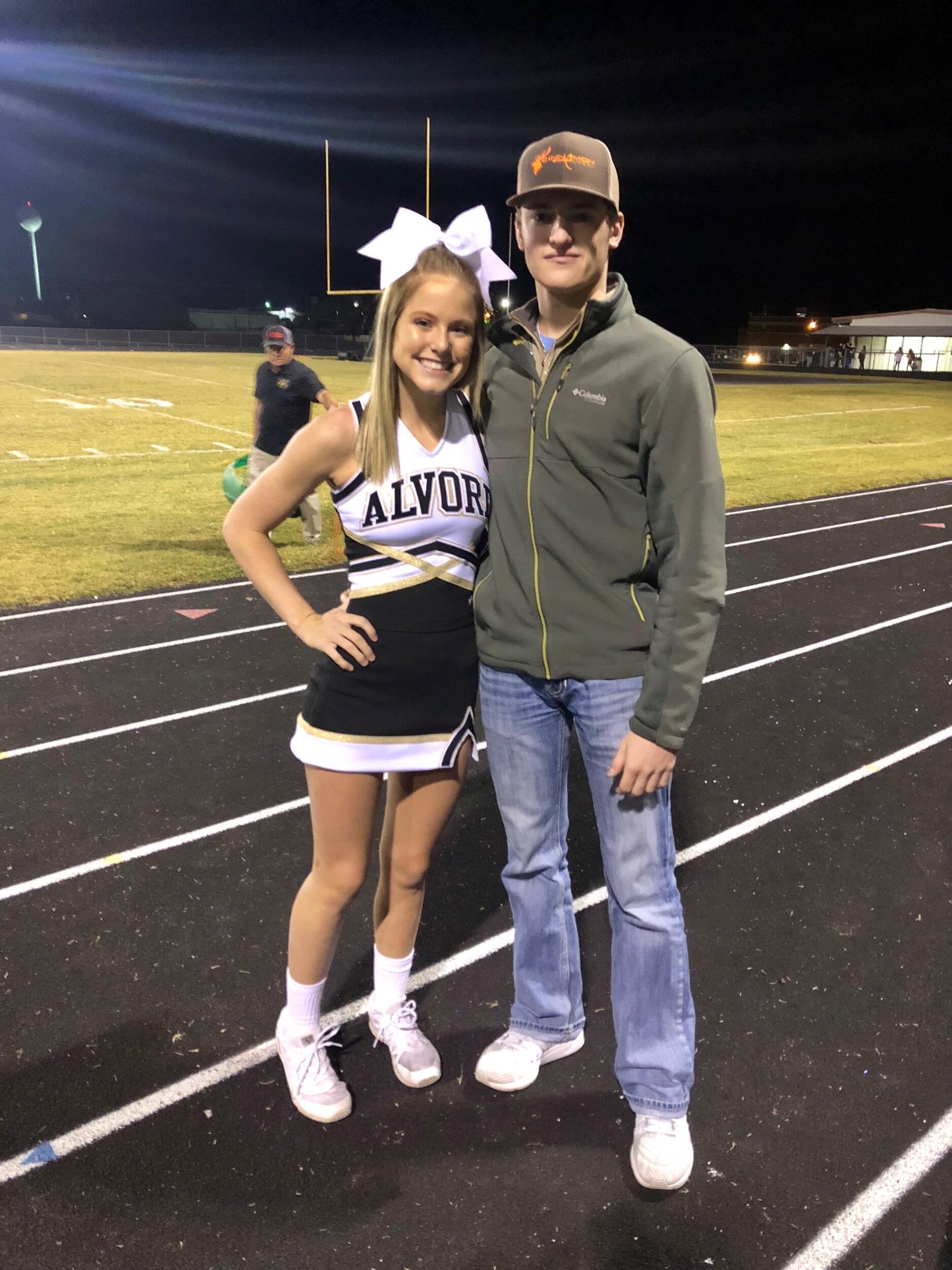 Aliyah begins her senior year at Alvord High School. Jake drove home from college every Friday to support Aliyah cheering at the football games and to spend the weekend with her! 
