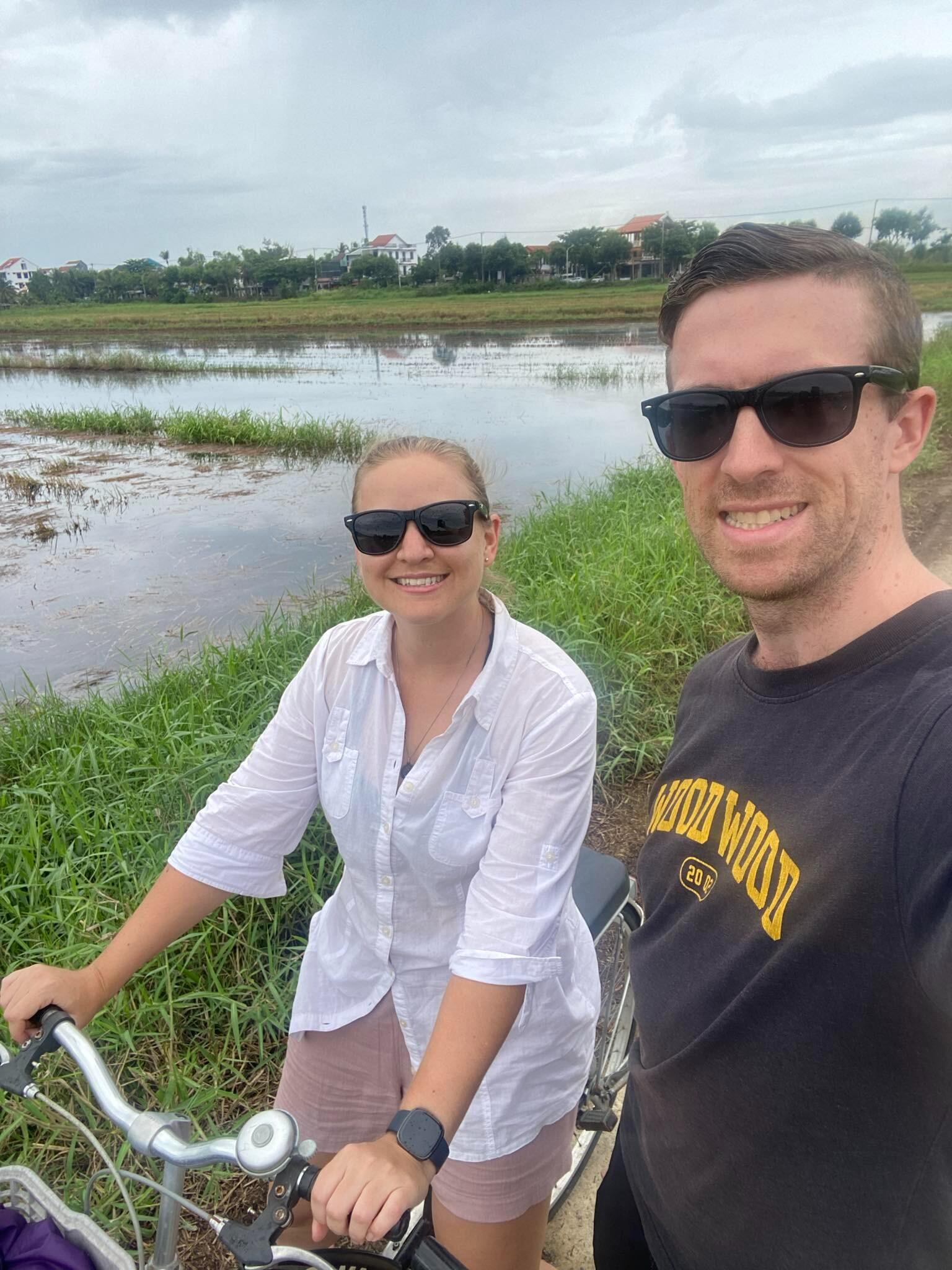 One of our first bike rides together... only took an international trip to do it