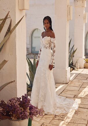  Fit and Flare with Laser Cut Sequined Chiffon Appliqués