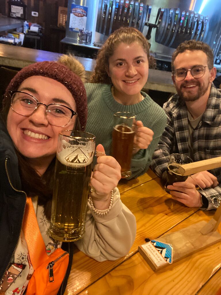 Peak View Brewery with the Seesters (our neighborhood spot)